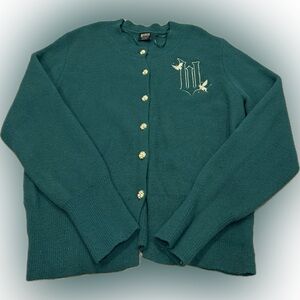 Wicked Broadway Cardigan XL by Paul Tazewell Teal Embroidered Sweater